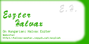 eszter halvax business card